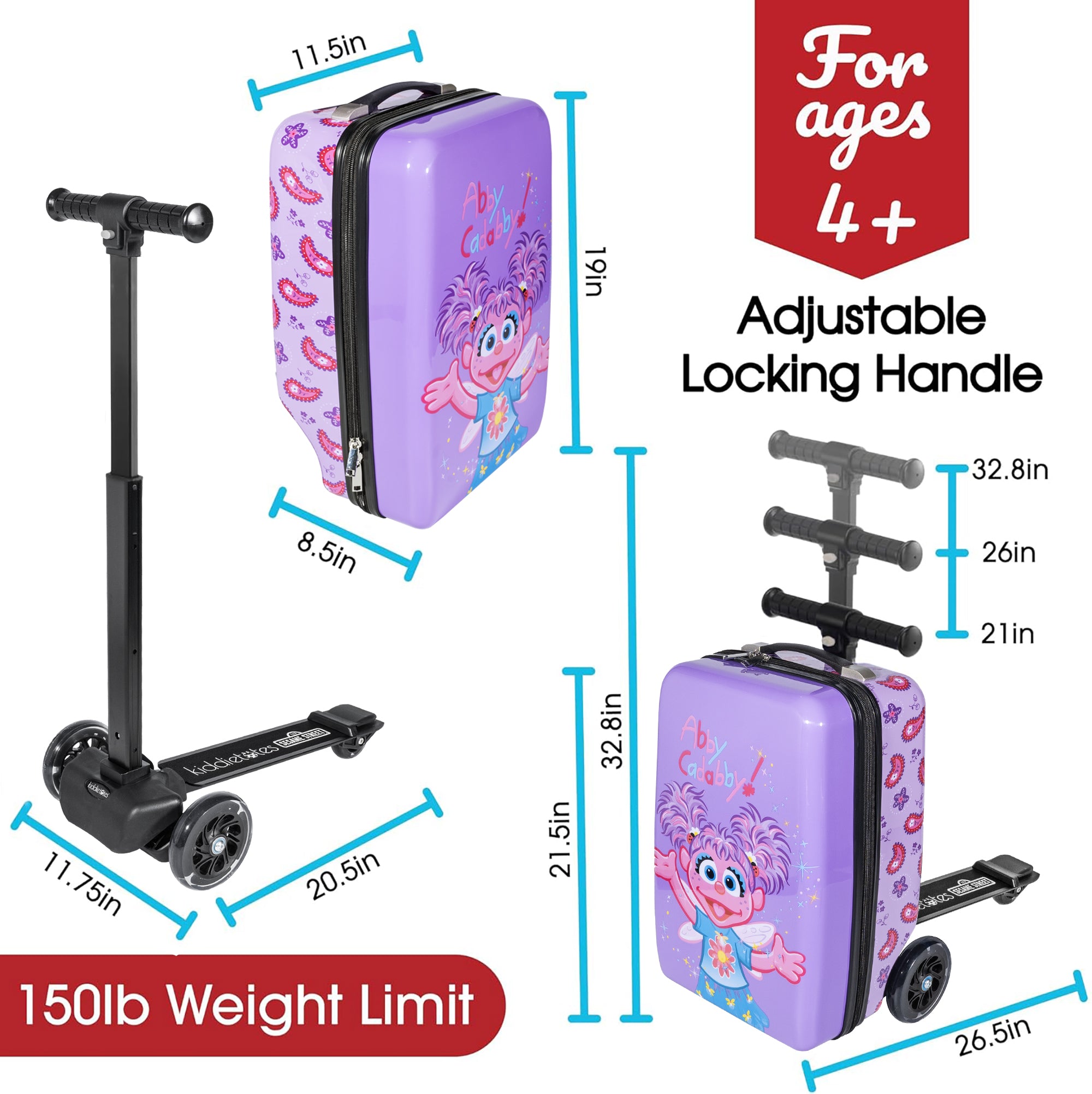 Abby Cadabby Detachable Scooter Luggage