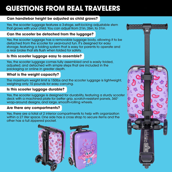 Abby Cadabby 4-in-1 Detachable Scooter Luggage