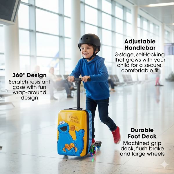 Cookie Monster 4-in-1 Detachable Scooter Luggage