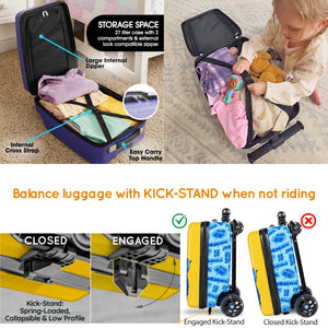 Cookie Monster 4-in-1 Detachable Scooter Luggage