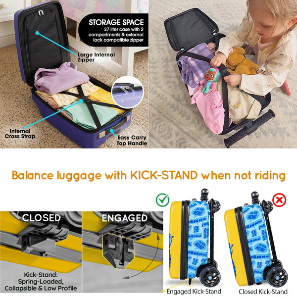 Cookie Monster 4-in-1 Detachable Scooter Luggage