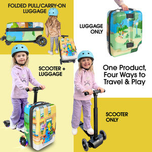 Sesame Street Gang 4-in-1 Detachable Scooter Luggage