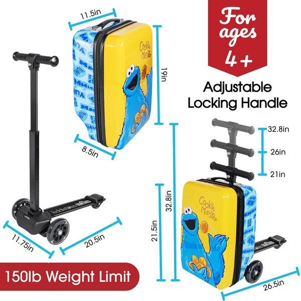 Sesame Street Gang 4-in-1 Detachable Scooter Luggage