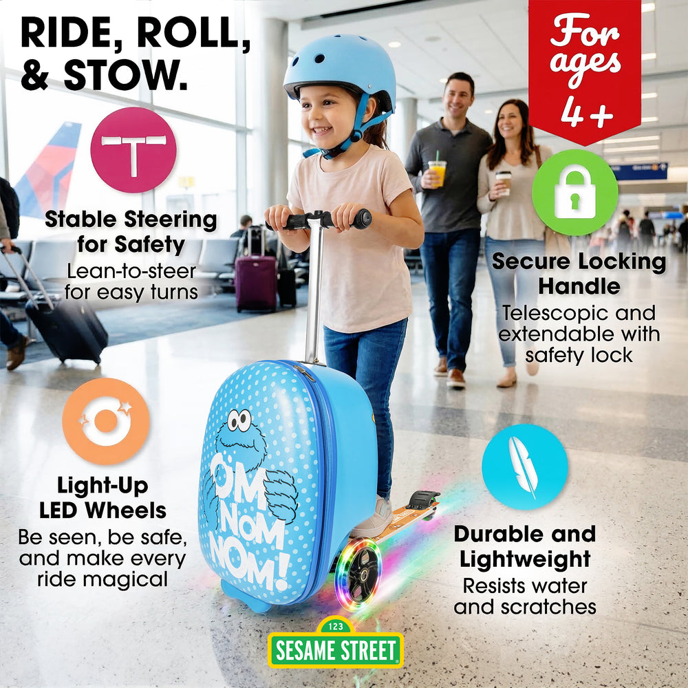 Sesame Street Cookie Monster Pack N' Go Scooter