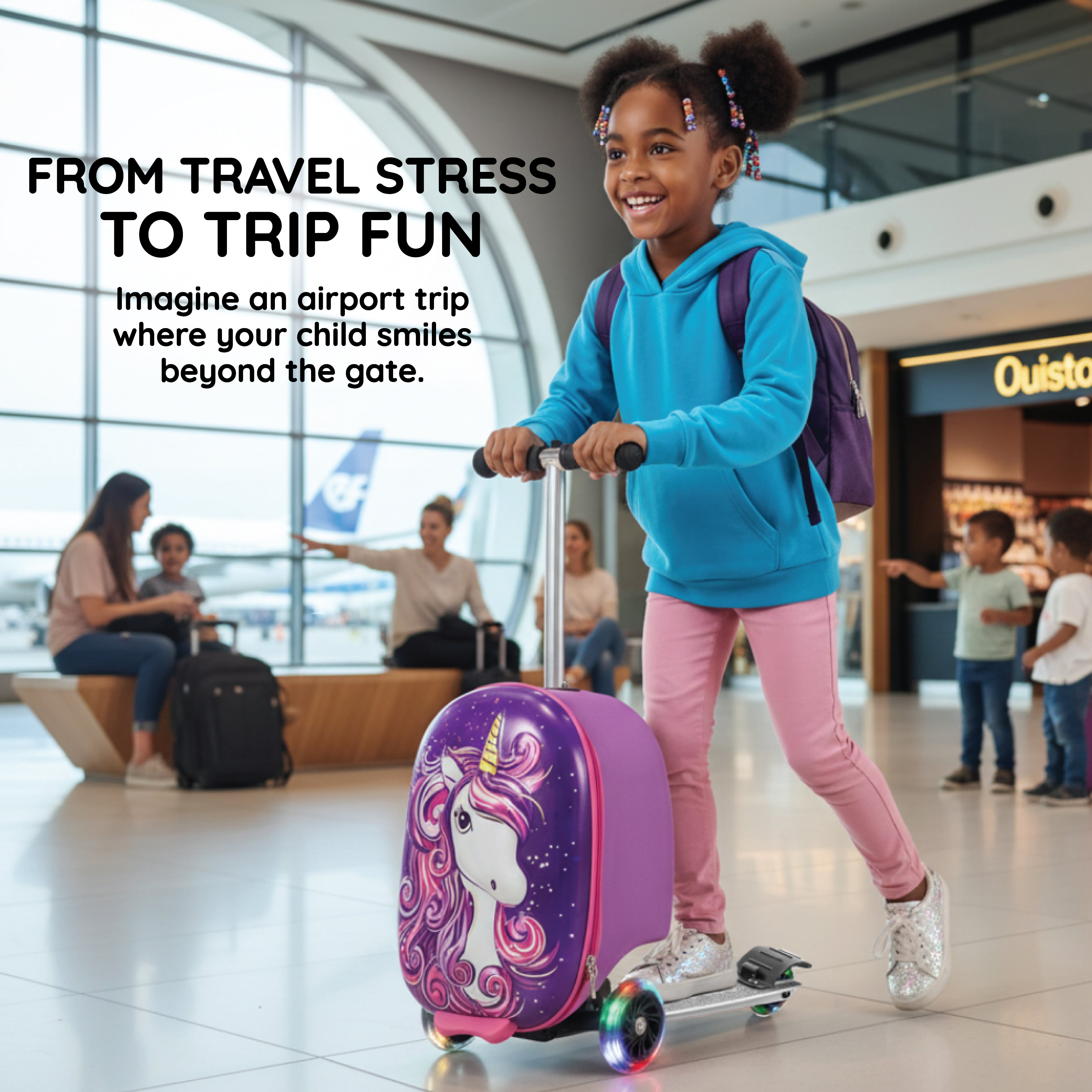 Unicorn Kids Carry-On Scooter Luggage