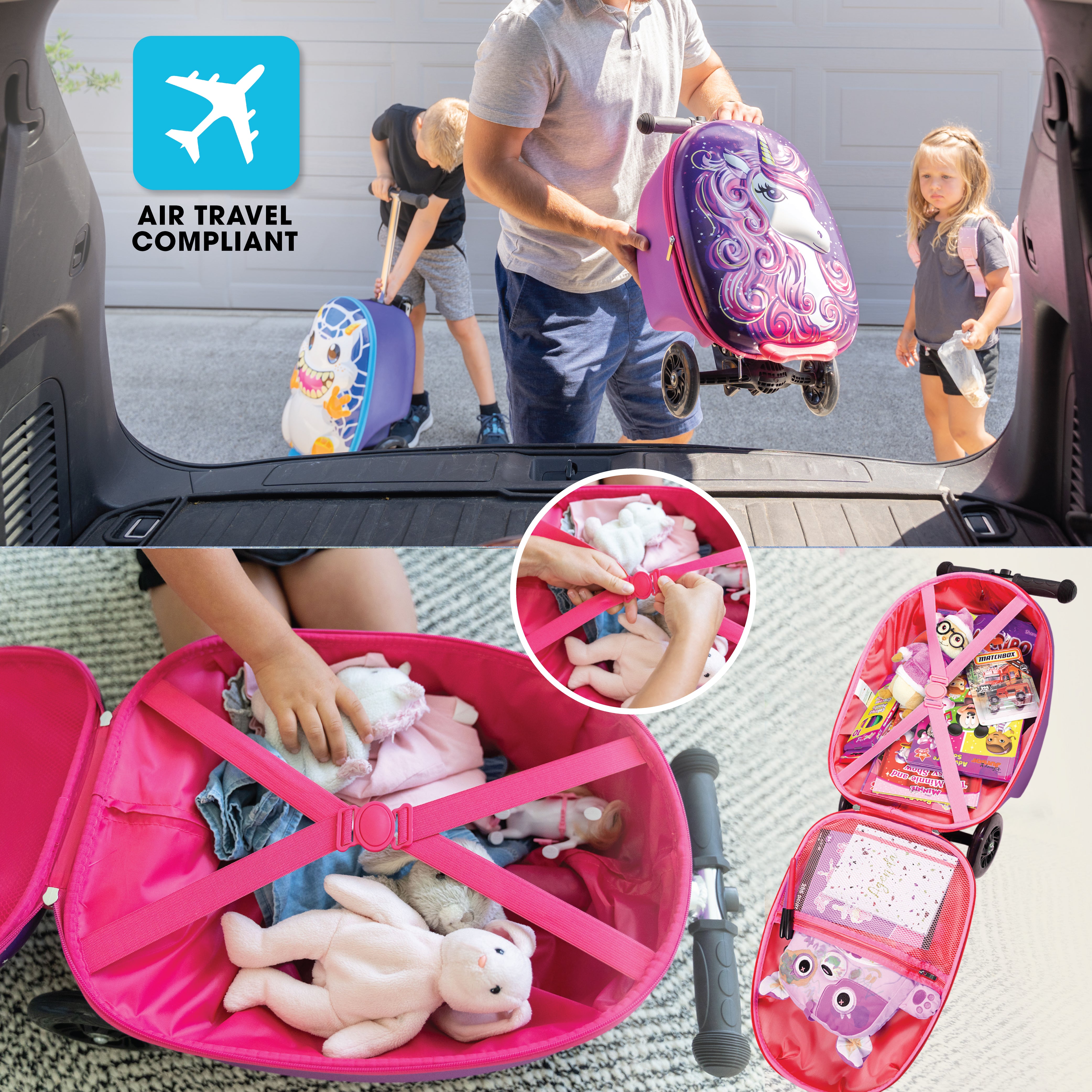 Unicorn Kids Carry-On Scooter Luggage