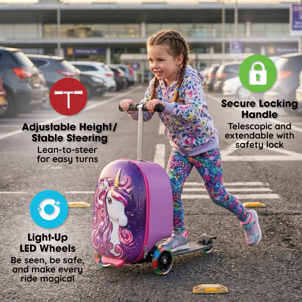 Unicorn Kids Carry-On Scooter Luggage
