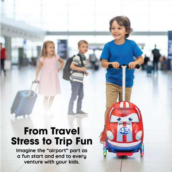 Race Car Kids Carry-On Scooter Luggage