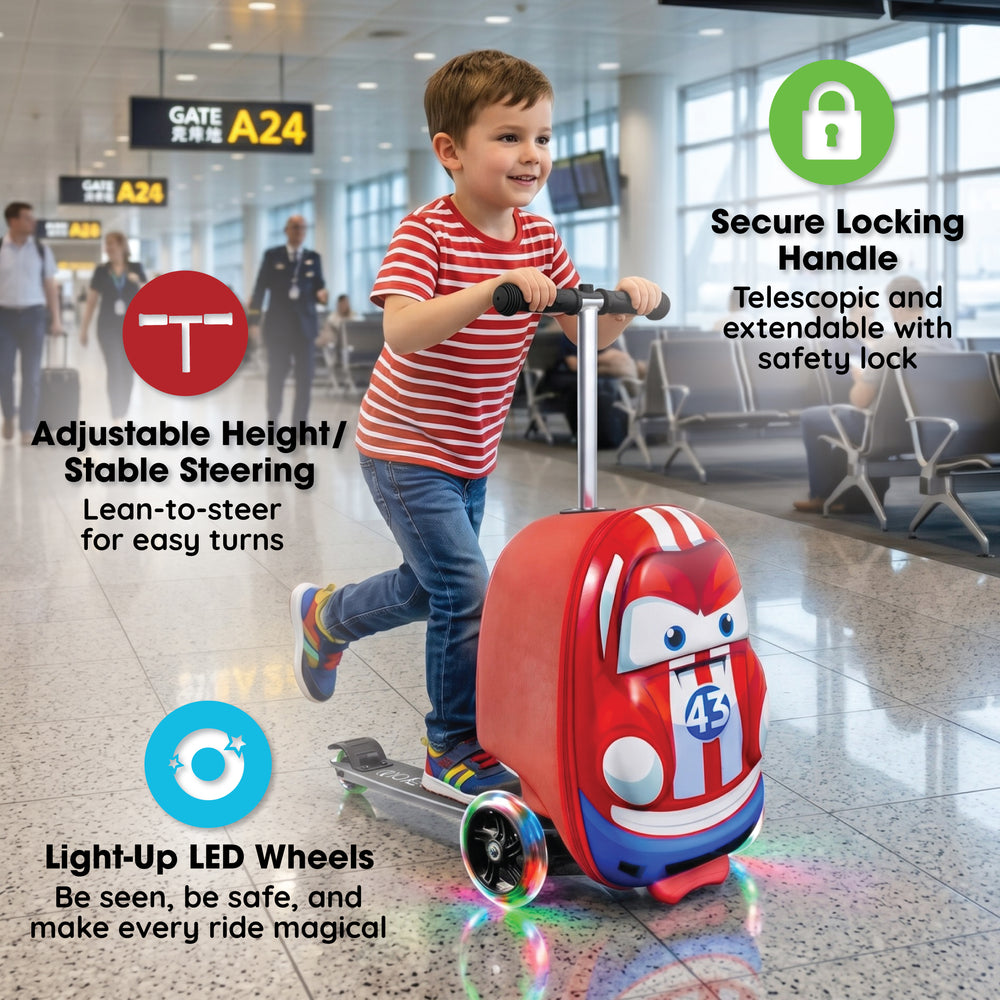Race Car Kids Carry-On Scooter Luggage