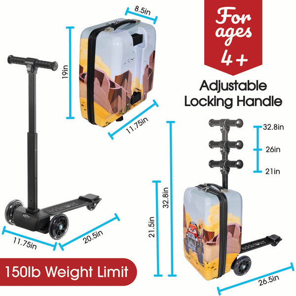 Monster Truck 4-in-1 Detachable Scooter Luggage