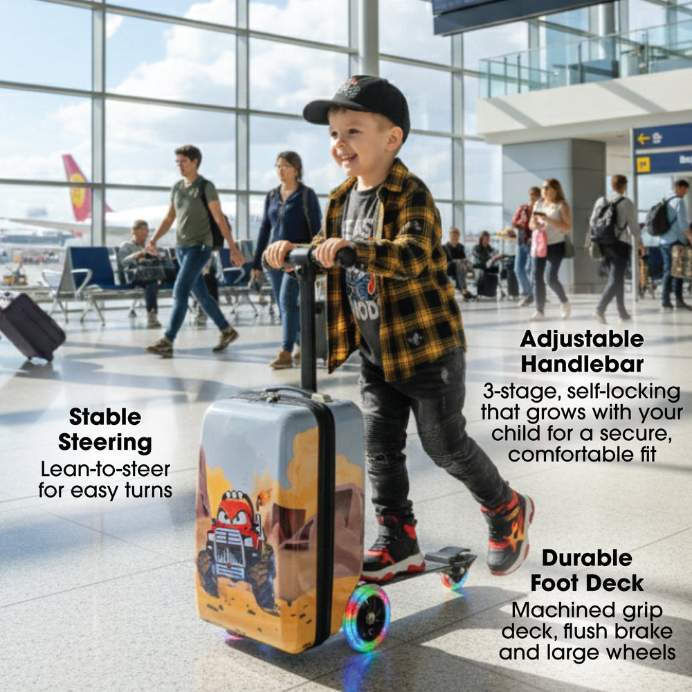 Monster Truck Detachable Scooter Luggage
