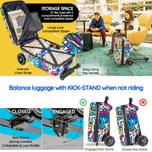 Graffiti Detachable Scooter Luggage